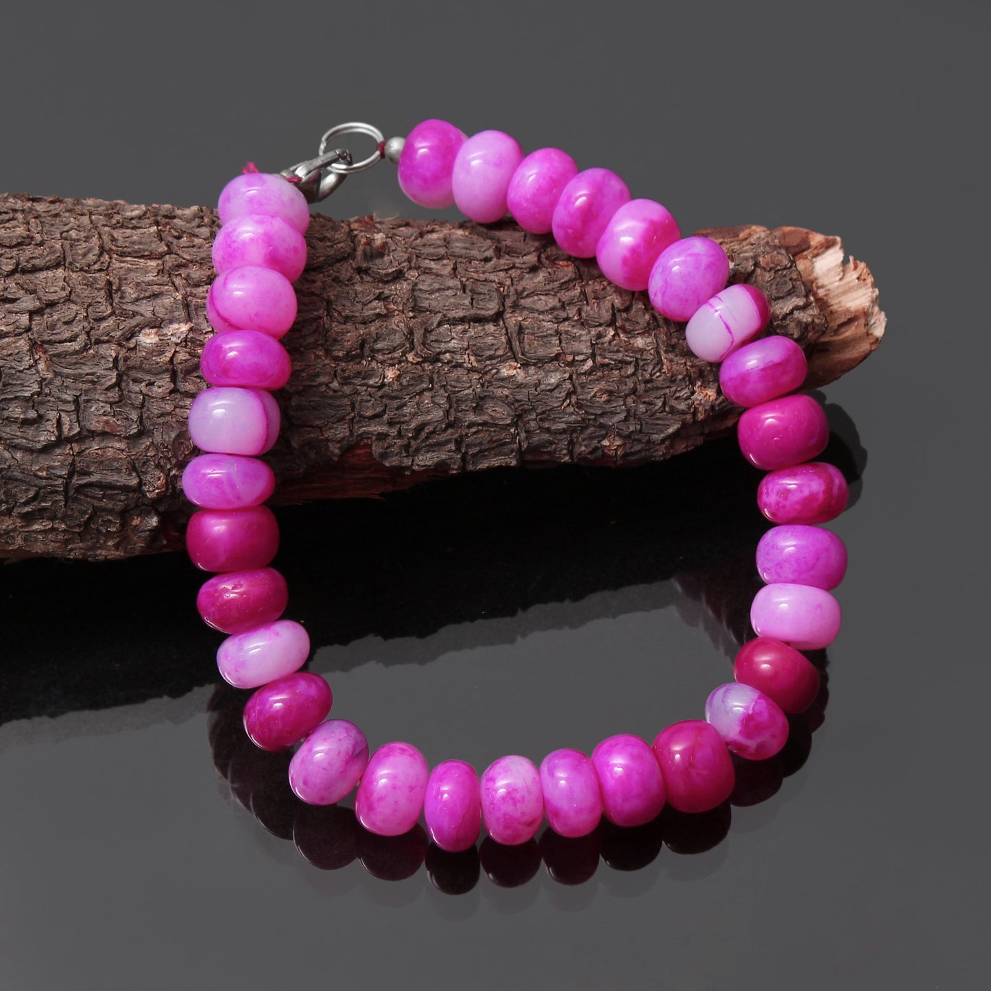 Natural Purple Opal Beads Gemstone Bracelet – Calming Jewelry for Intuition & Emotional Balance