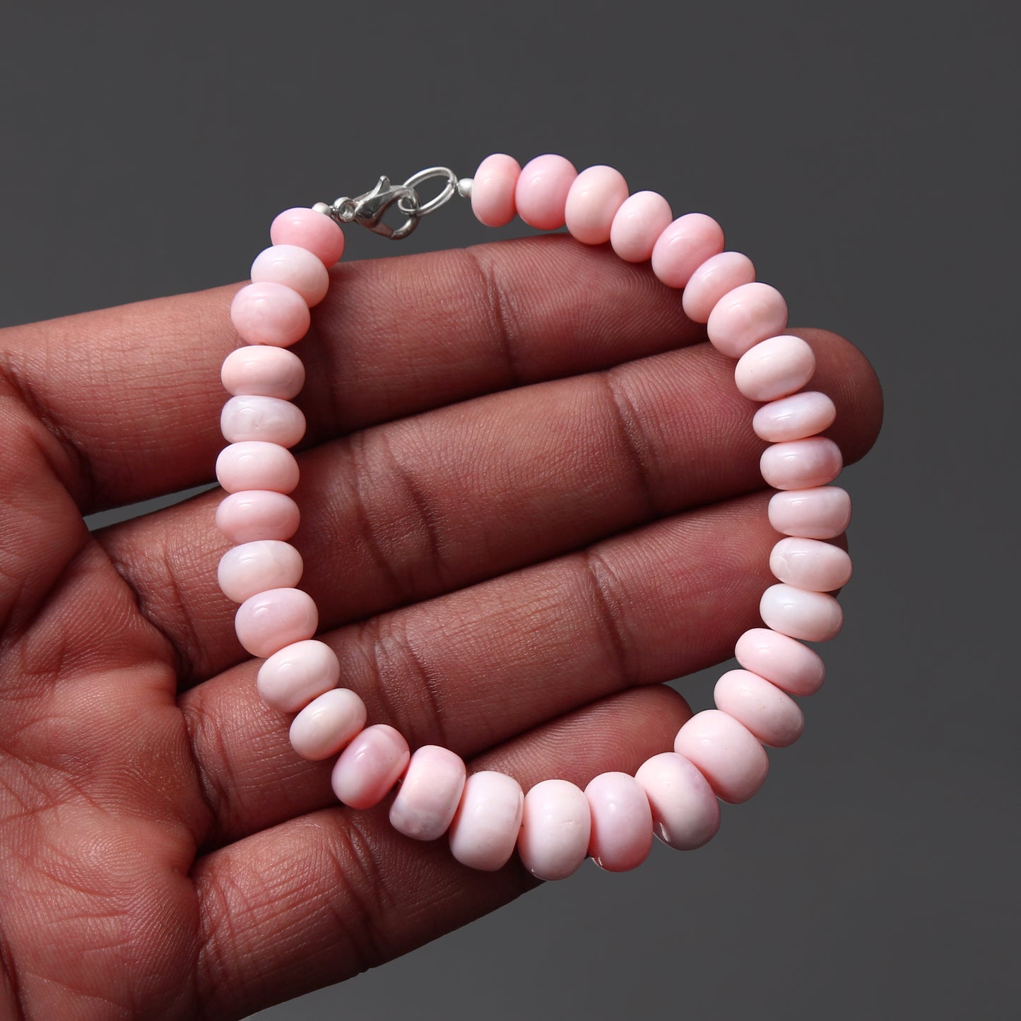 Natural Pink Candy Opal Beads Gemstone Bracelet – Charming Jewelry for Love & Inner Peace