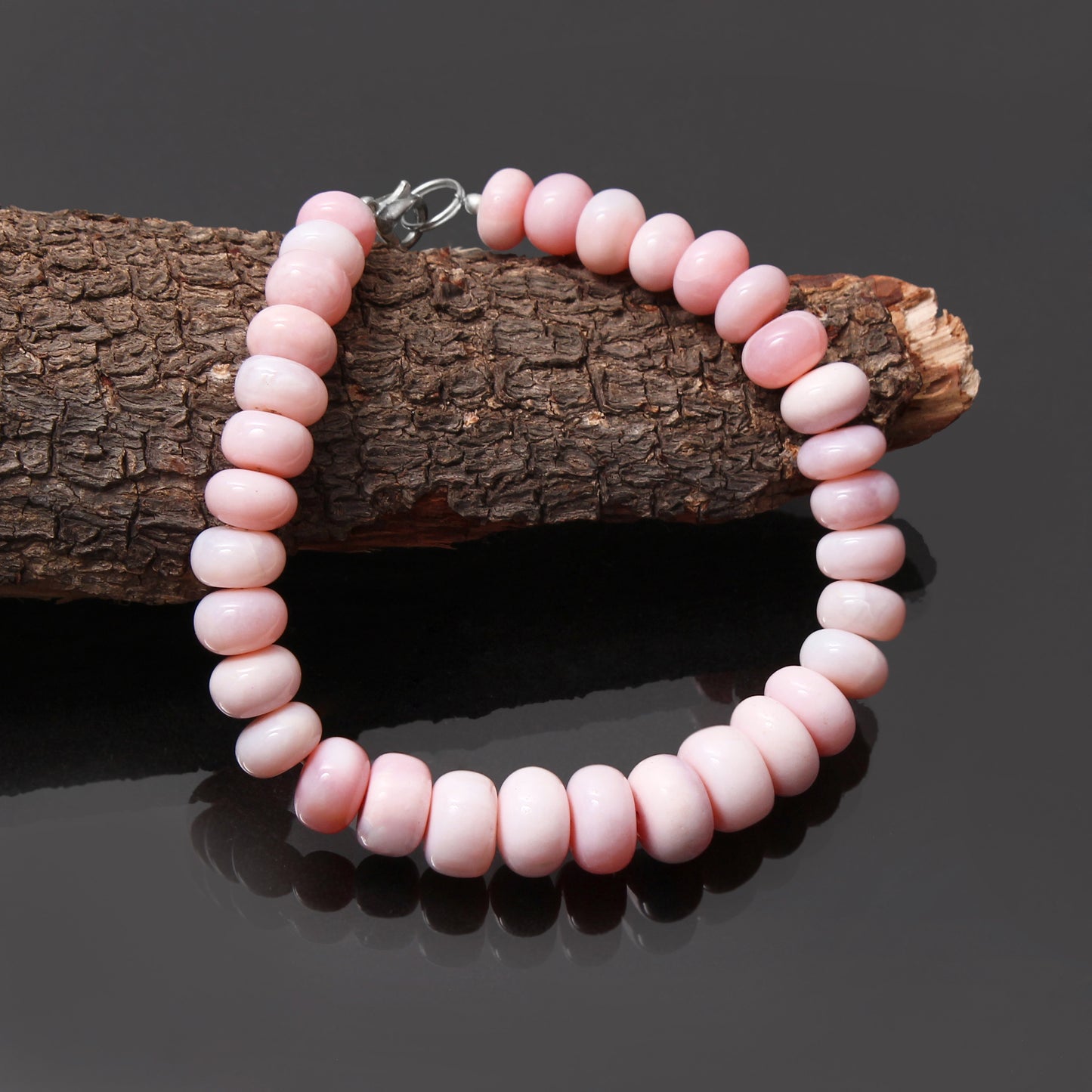 Natural Pink Candy Opal Beads Gemstone Bracelet – Charming Jewelry for Love & Inner Peace