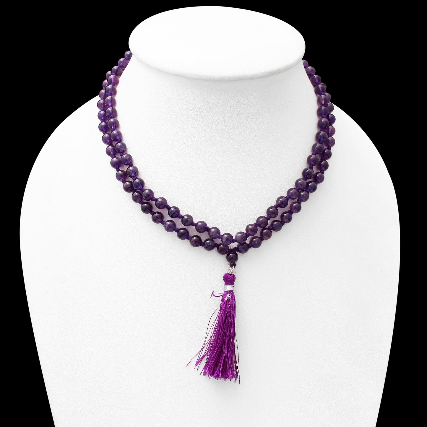 Amethyst 108 Beads Japa Mala– Spiritual Healing & Clarity Meditation Beads