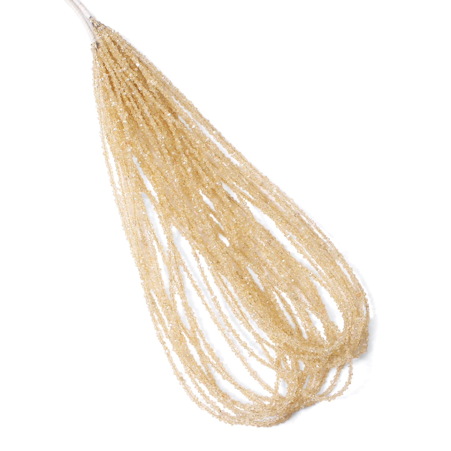 Light Champagne Color Herkimer Diamond Uncut Chips Beads 2x3 mm – Natural Clear Quartz Raw Chip Strand for Jewelry Making