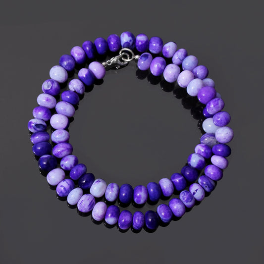 Natural Purple Opal Beads Gemstone Necklace – Elegant Charm & Emotional Calm