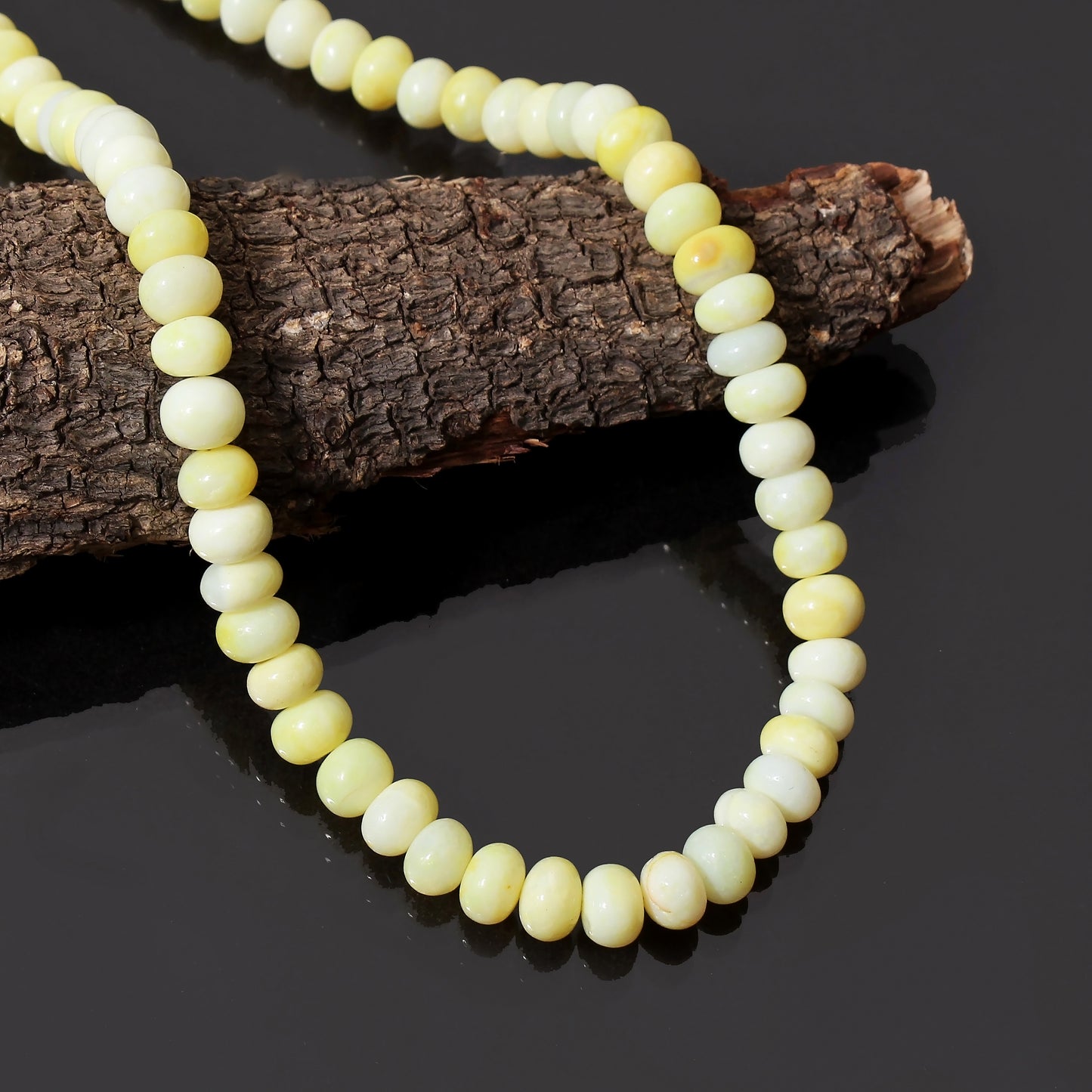 Natural Yellow Opal Beads Gemstone Necklace – Joy, Confidence & Emotional Healing