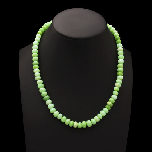 Natural Green Opal Beads Gemstone Necklace – Renewal, Balance & Emotional Healing