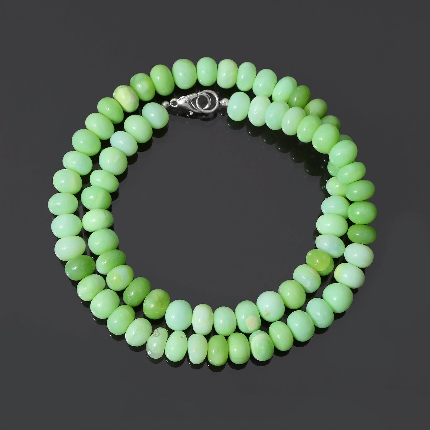 Natural Green Opal Beads Gemstone Necklace – Renewal, Balance & Emotional Healing