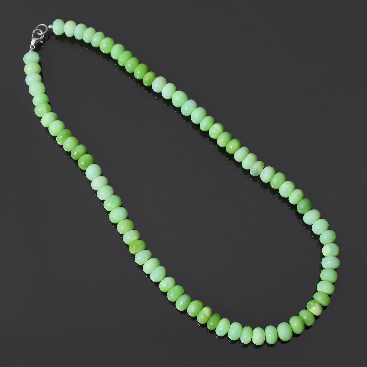 Natural Green Opal Beads Gemstone Necklace – Renewal, Balance & Emotional Healing