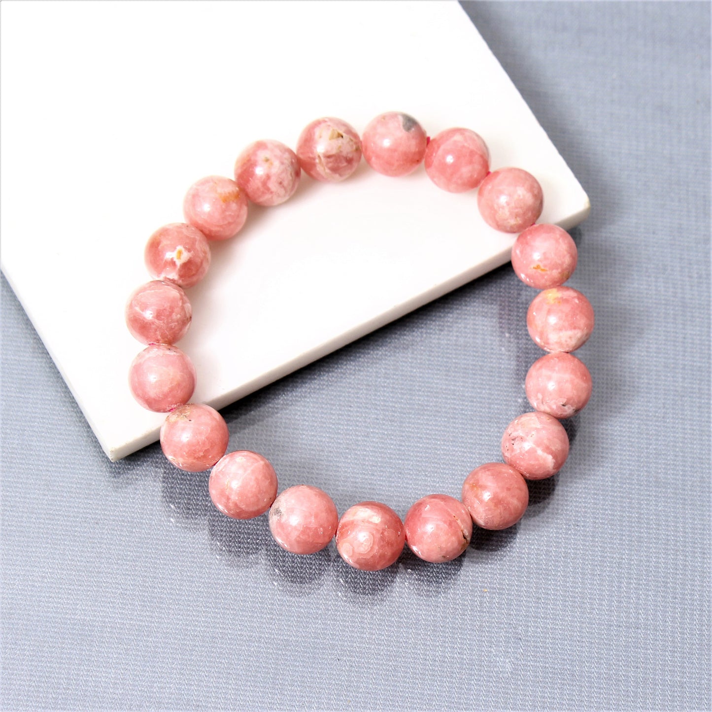 Natural Rhodochrosite Stretchable Gemstone Bracelet – Emotional Healing & Love