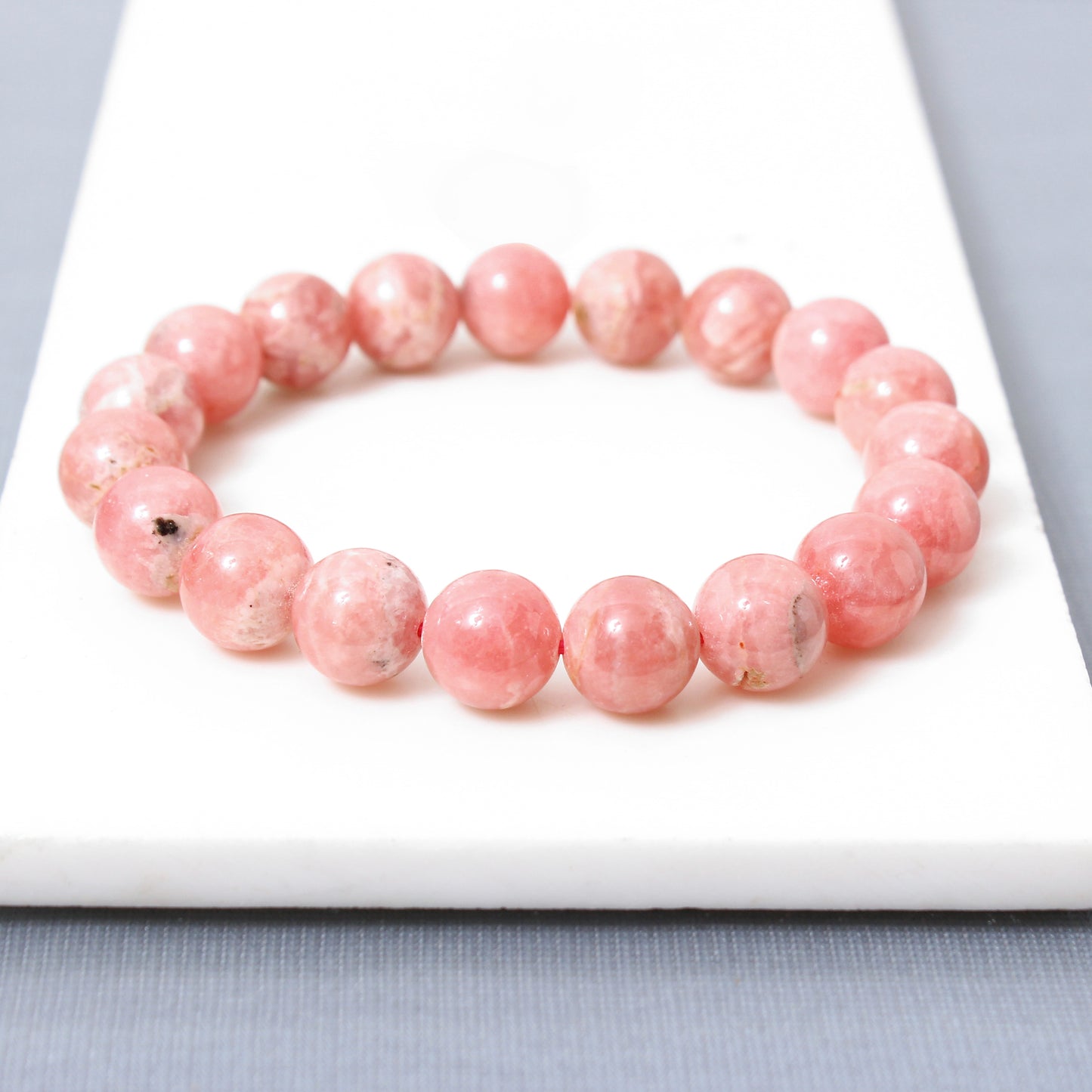 Natural Rhodochrosite Stretchable Gemstone Bracelet – Emotional Healing & Love