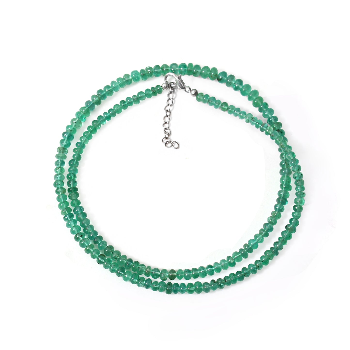 High Quality Zambian Emerald Beaded Necklace – Genuine Green Emerald Gemstone Necklace for Elegance & Healing Energy
