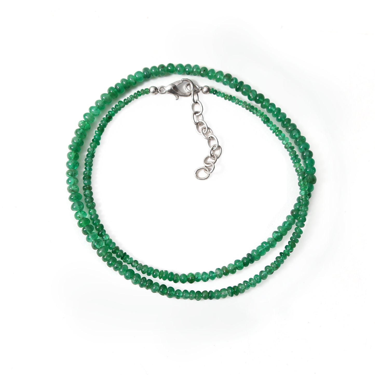 Genuine Natural Emerald Rondelle Bead Necklace (2–4 mm) – Handmade Gemstone Jewelry