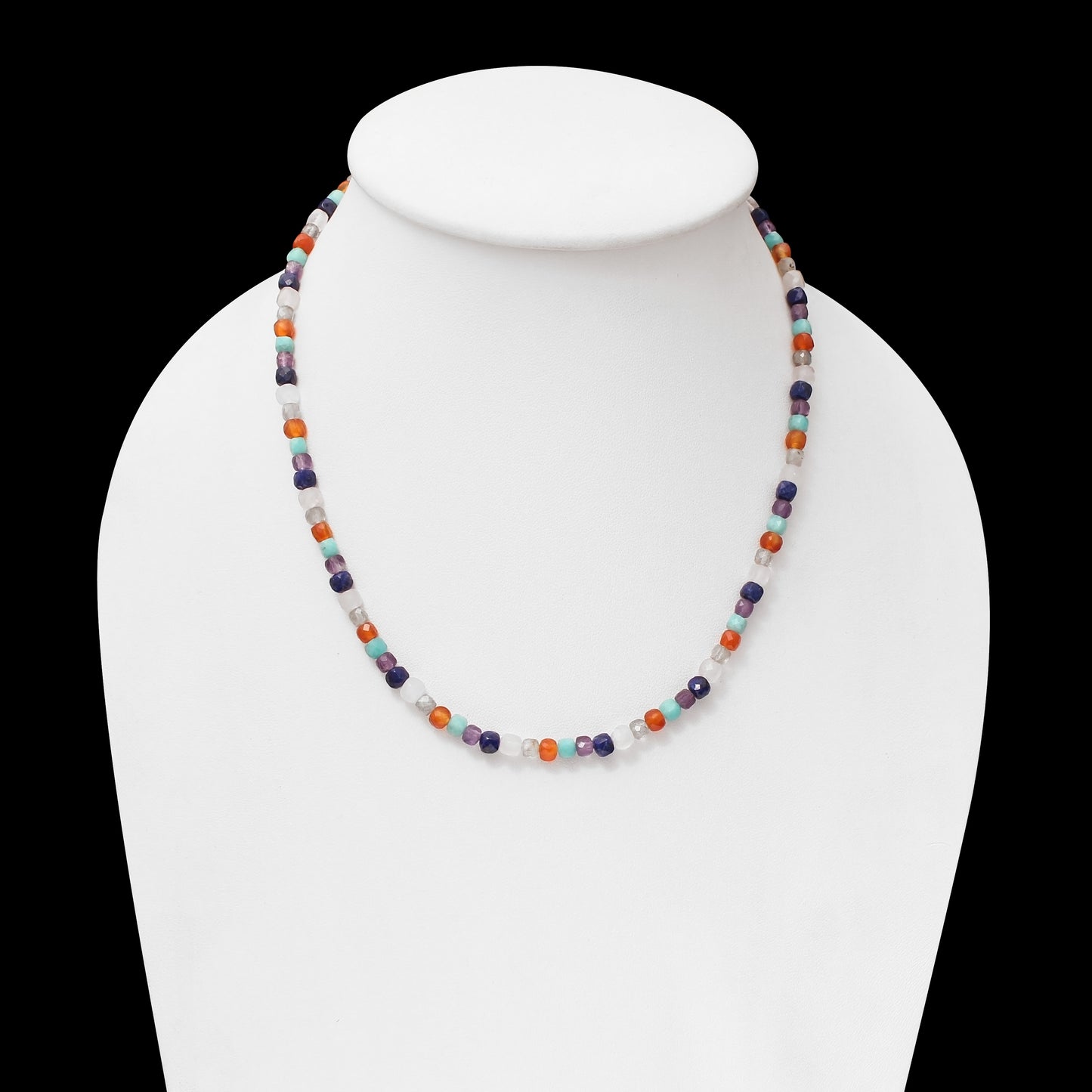 925 Sterling Silver Multi-Gemstone Beaded Bracelet – Elegant Handcrafted Jewelry