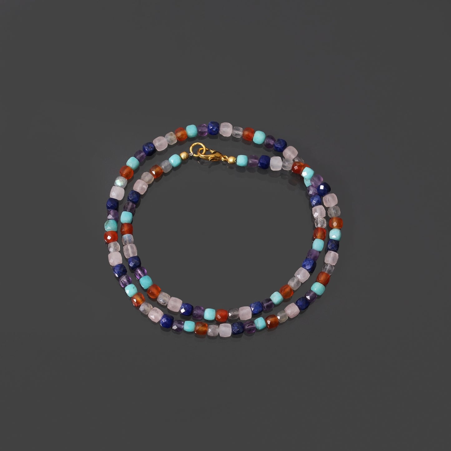 925 Sterling Silver Multi-Gemstone Beaded Bracelet – Elegant Handcrafted Jewelry
