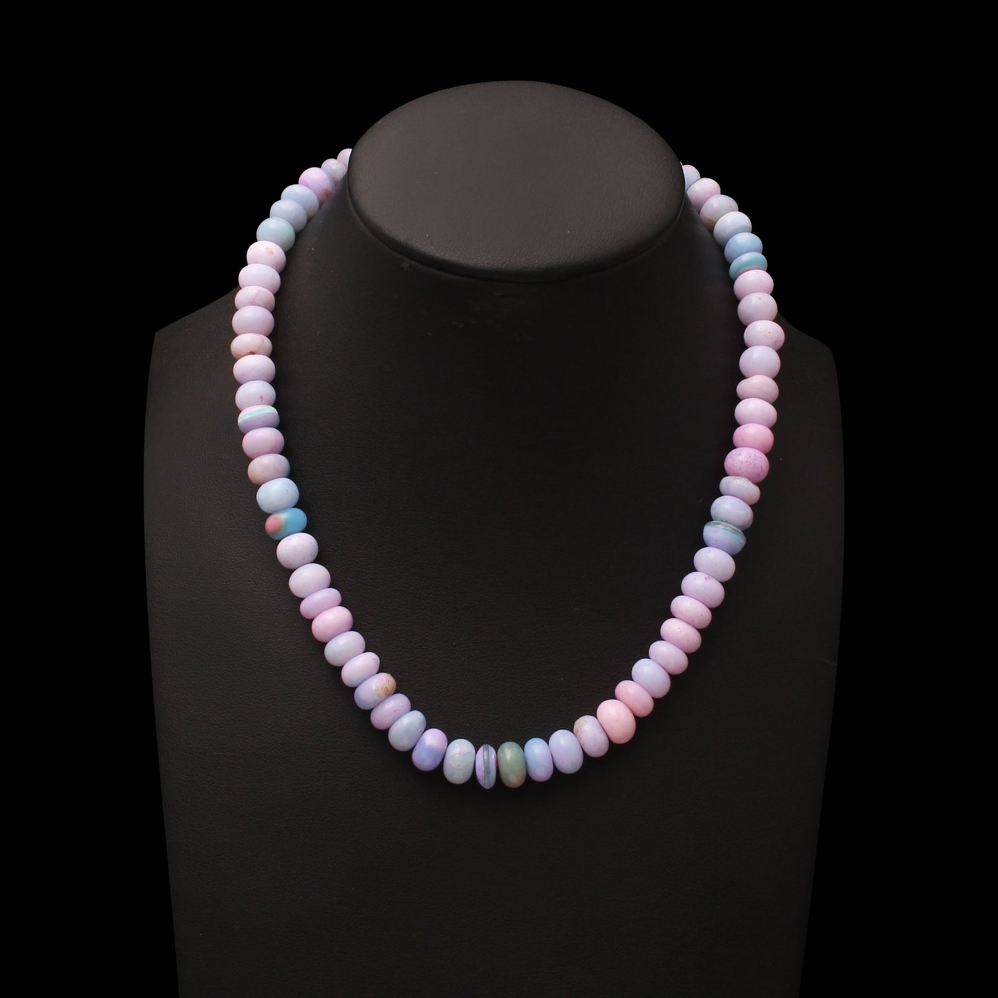 Radiant Natural Candy Opal Beaded Gemstone Necklace – Pastel Perfection