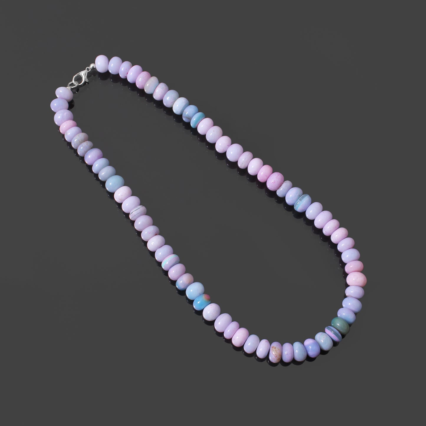 Radiant Natural Candy Opal Beaded Gemstone Necklace – Pastel Perfection