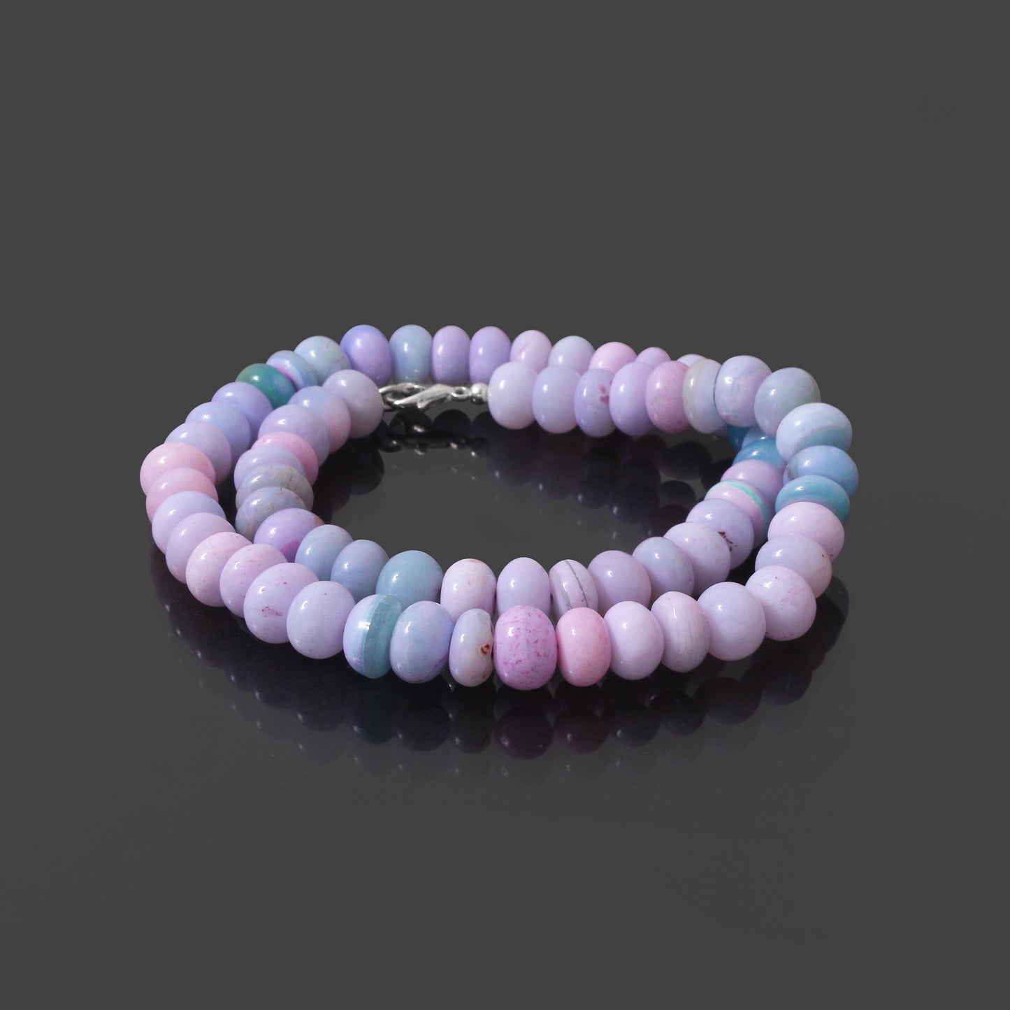 Radiant Natural Candy Opal Beaded Gemstone Necklace – Pastel Perfection