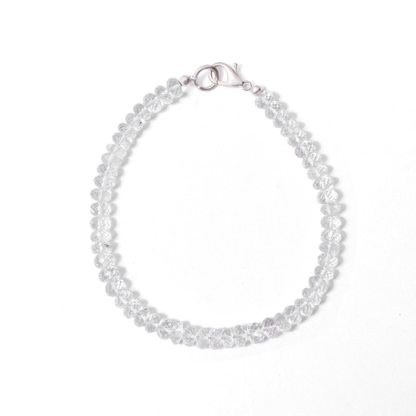 Hyalite Opal Faceted Rondelle Beaded Bracelet – Natural Clear Gemstone for Clarity, Light & Spiritual Healing