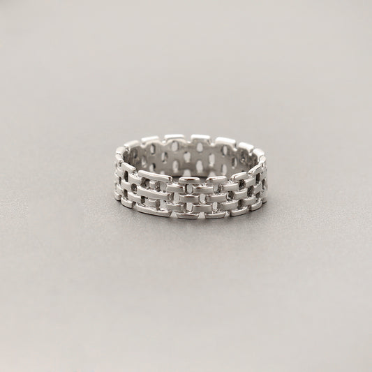 Sterling Silver Linked Chain Ring | Stylish Minimalist Link Design Ring for Everyday Wear
