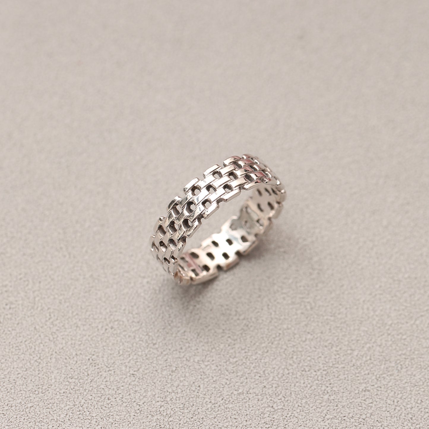 Sterling Silver Linked Chain Ring | Stylish Minimalist Link Design Ring for Everyday Wear