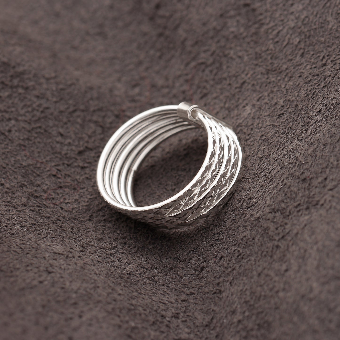 925 Sterling Silver Stylish Wire Wrapped Ring – Textured Silver Design for Modern Minimalist Look