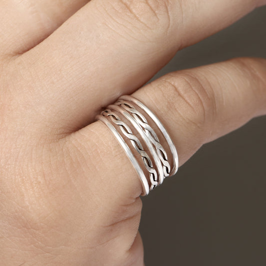 925 Sterling Silver Multi-Layer Ring – Modern Stackable Band for Everyday Elegance