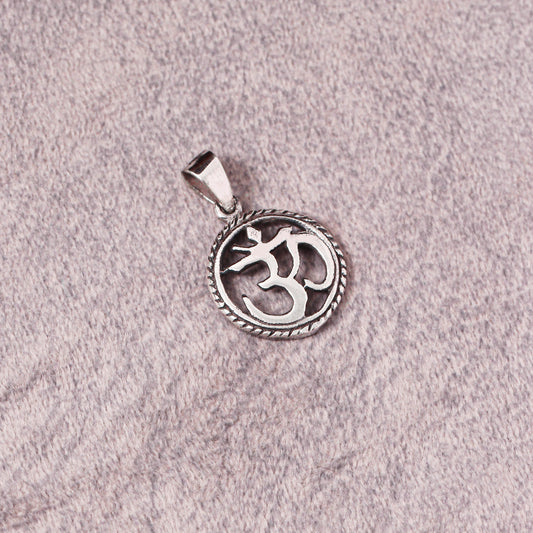925 Sterling Silver Om Pendant – Sacred Yoga Symbol Necklace Charm