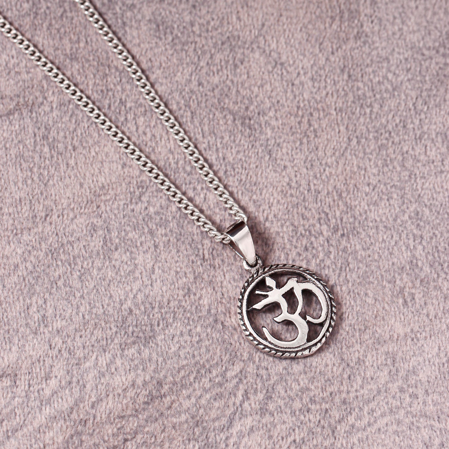 925 Sterling Silver Om Pendant – Sacred Yoga Symbol Necklace Charm