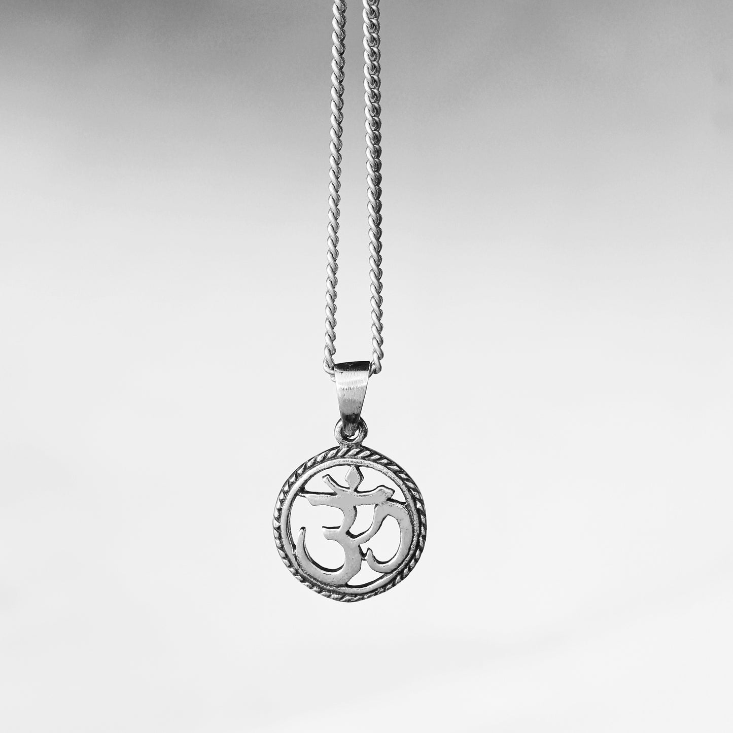 925 Sterling Silver Om Pendant – Sacred Yoga Symbol Necklace Charm