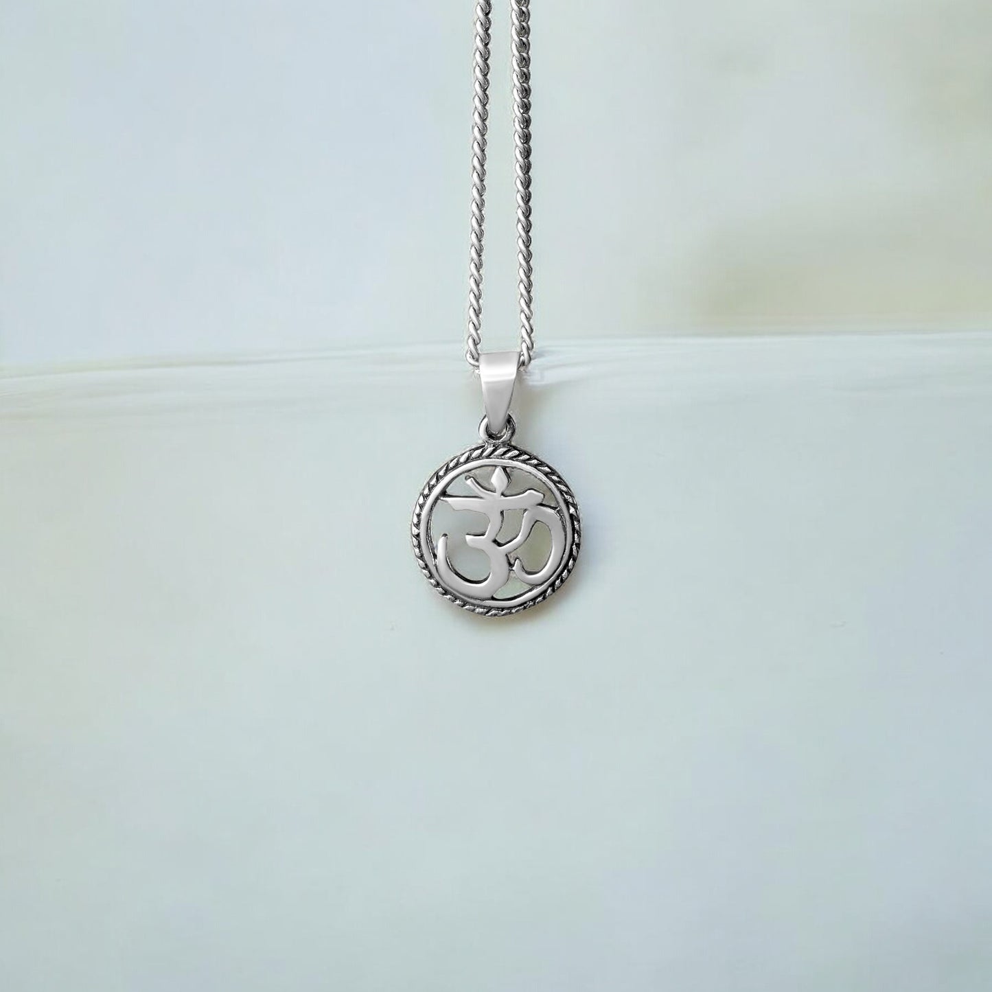 925 Sterling Silver Om Pendant – Sacred Yoga Symbol Necklace Charm