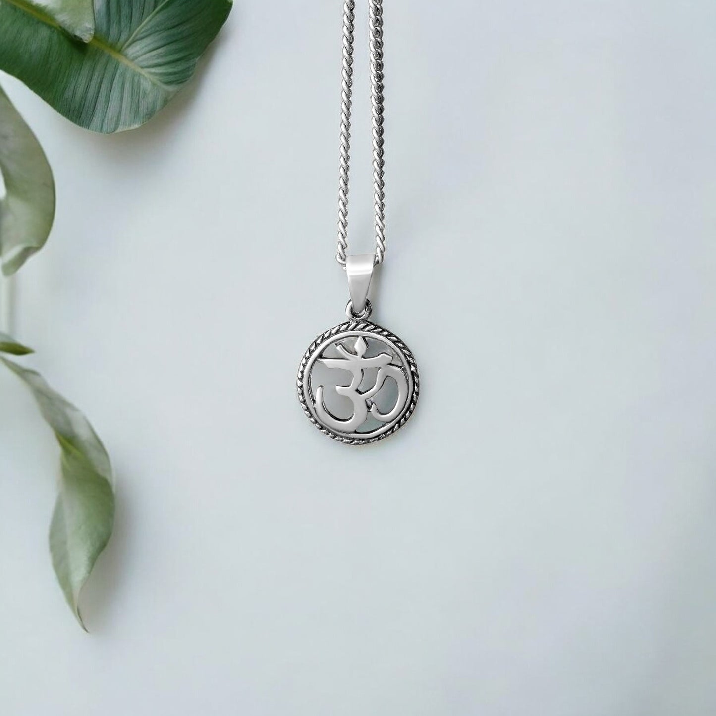 925 Sterling Silver Om Pendant – Sacred Yoga Symbol Necklace Charm