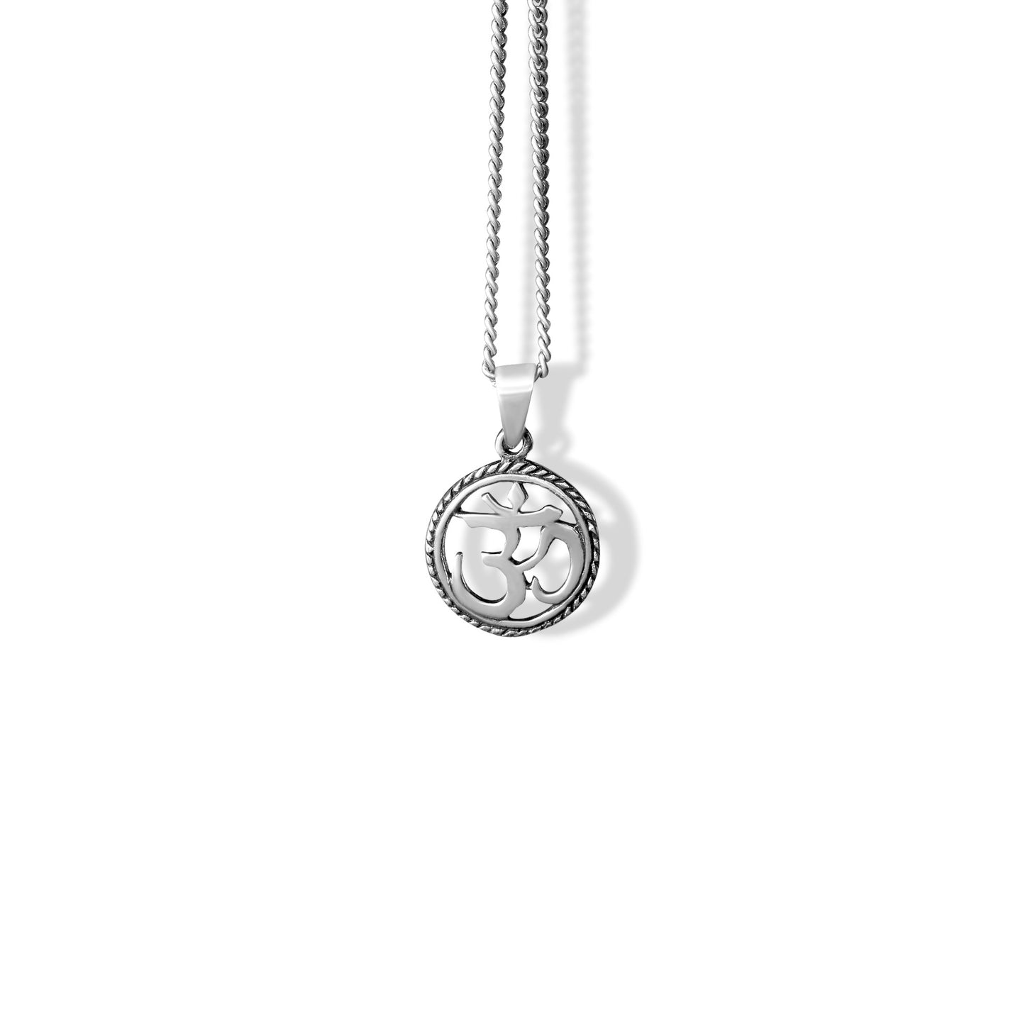 925 Sterling Silver Om Pendant – Sacred Yoga Symbol Necklace Charm