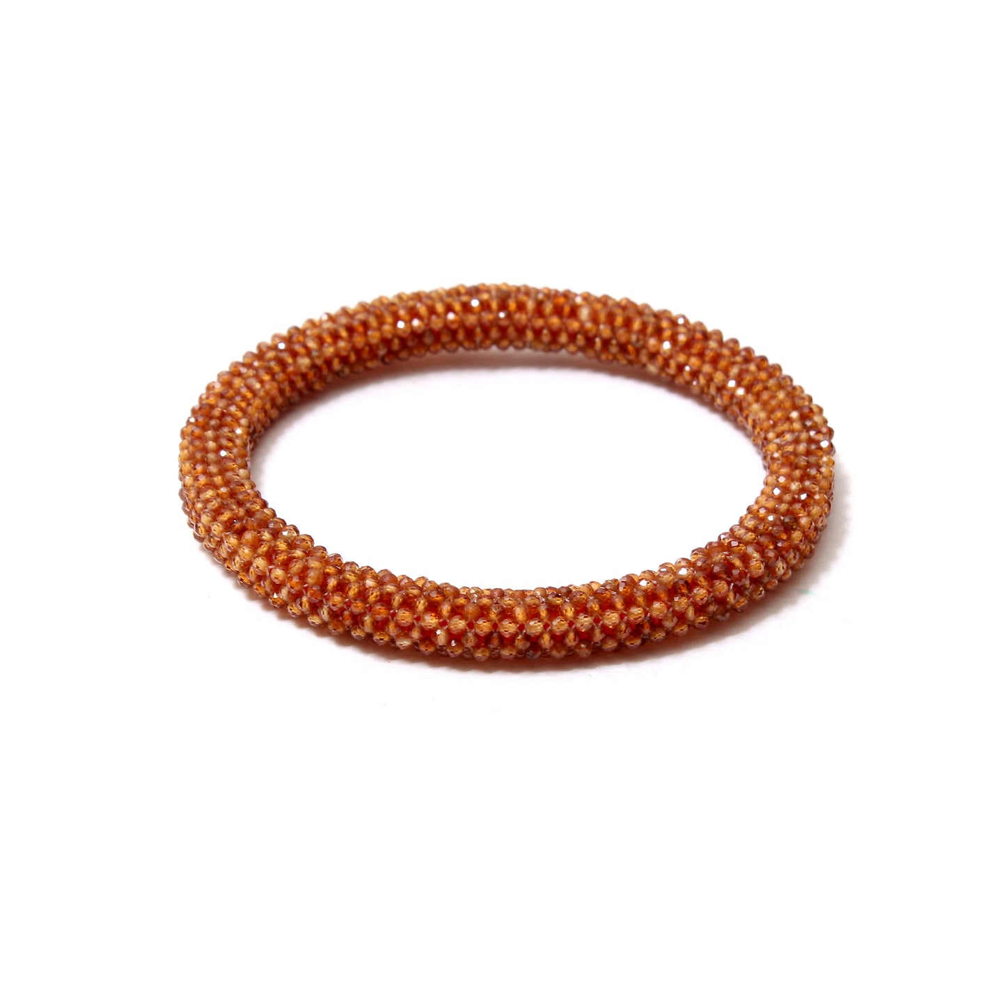 Natural Hessonite (Gomed) Beaded Bangle Bracelet – Powerful Energy & Confidence Boosting Gemstone Jewelry