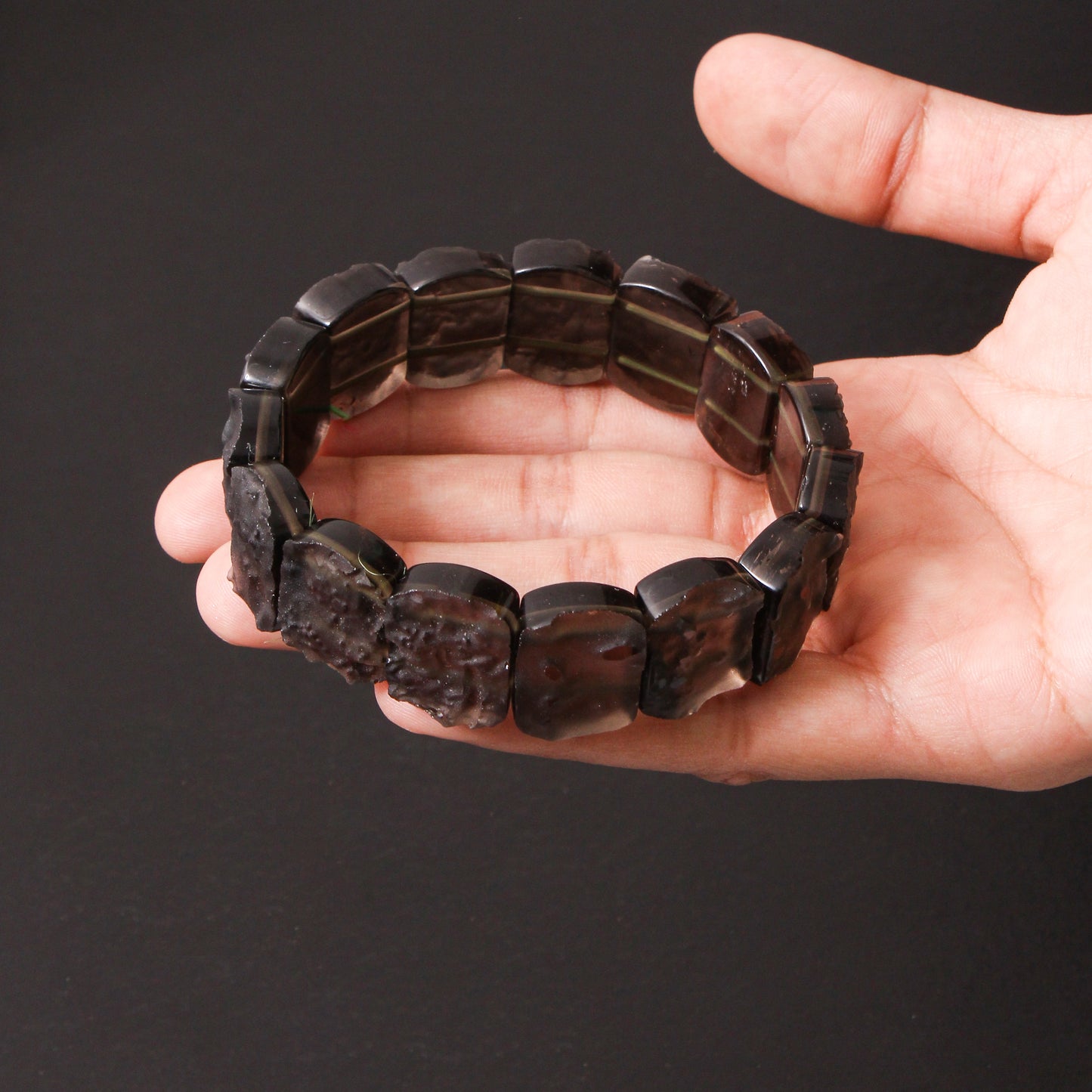 Natural Raw Chintamani Bangle Bracelet – Powerful Spiritual Protection & Ascension Stone