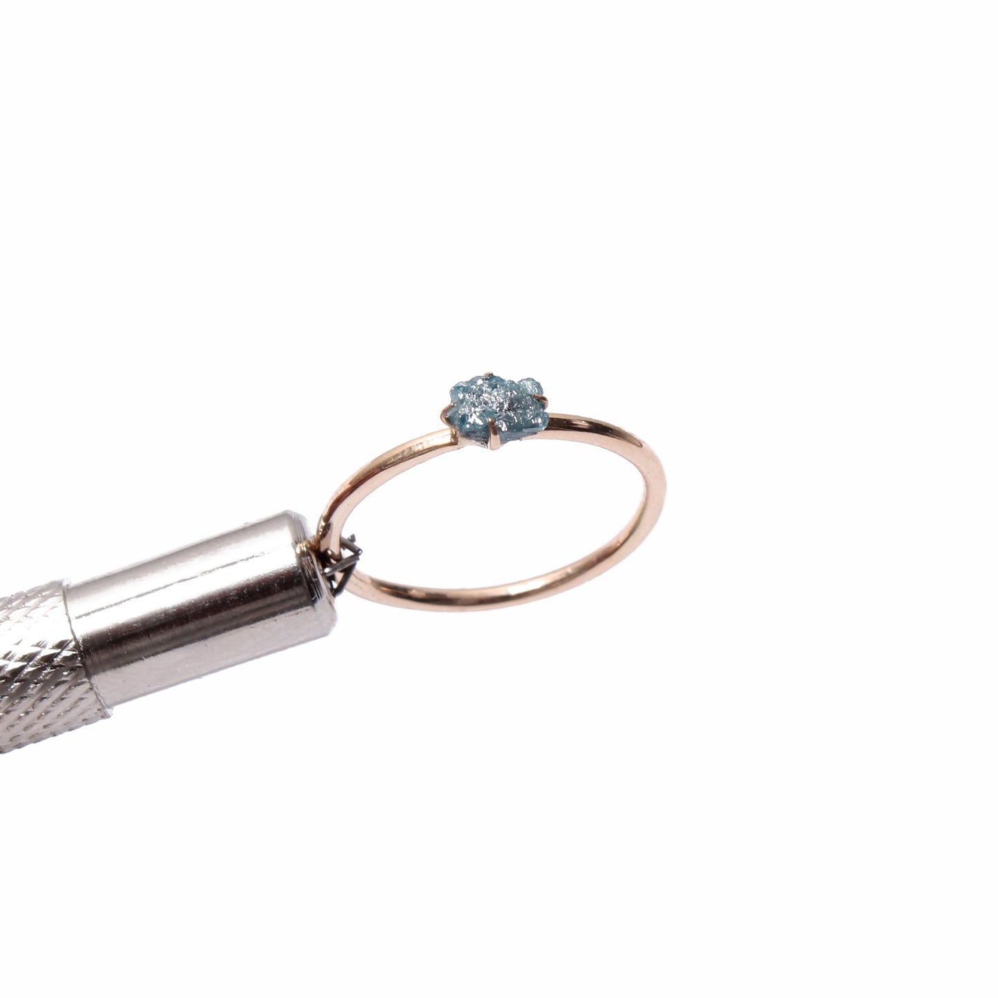 Elegant Natural Blue Diamond Rough Gemstone Ring – Raw Beauty & Timeless Luxury