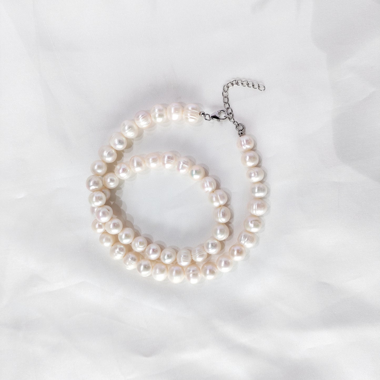 Elegant Freshwater Natural Pearl Beaded Necklace – Classic White Pearl Jewelry