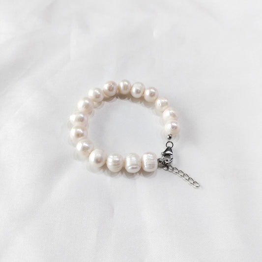 Classic Freshwater Natural Pearl Beaded Bracelet – White Pearl Jewelry