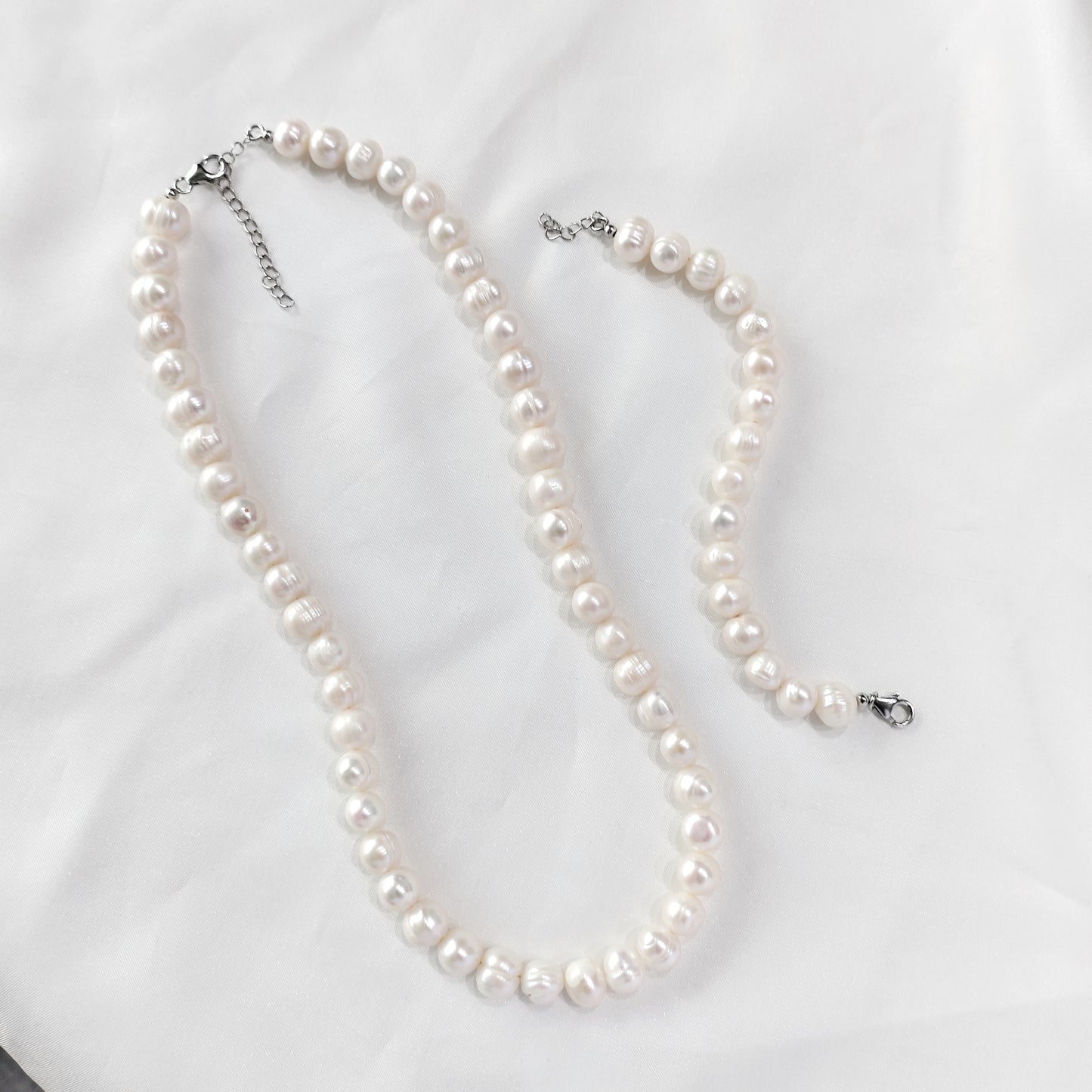Elegant Freshwater Natural Pearl Beaded Necklace – Classic White Pearl Jewelry