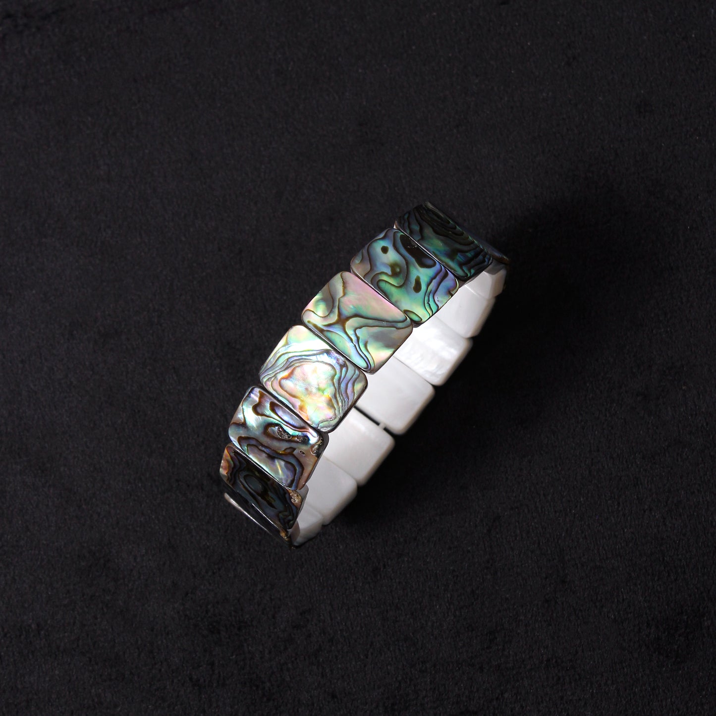 Natural Abalone Shell Gemstone Stretch Bracelet – Protective & Stylish Natural Jewelry