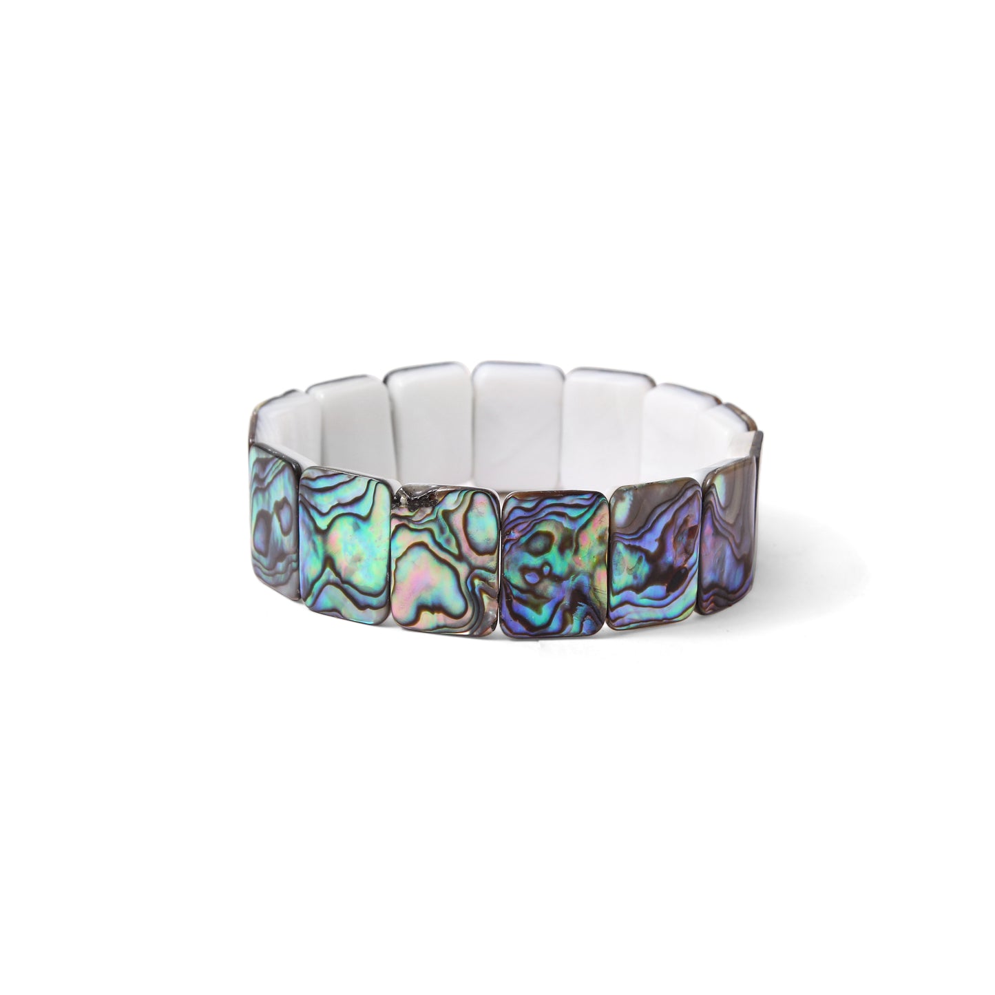 Natural Abalone Shell Gemstone Stretch Bracelet – Protective & Stylish Natural Jewelry