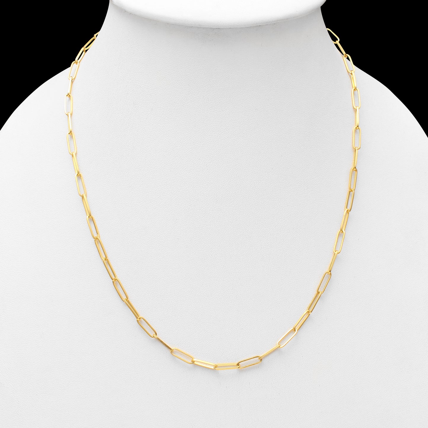 925 Stering SIlver Paperclip Chain Necklace With Gold Plated – Minimalist Link Chain for Everyday Wear