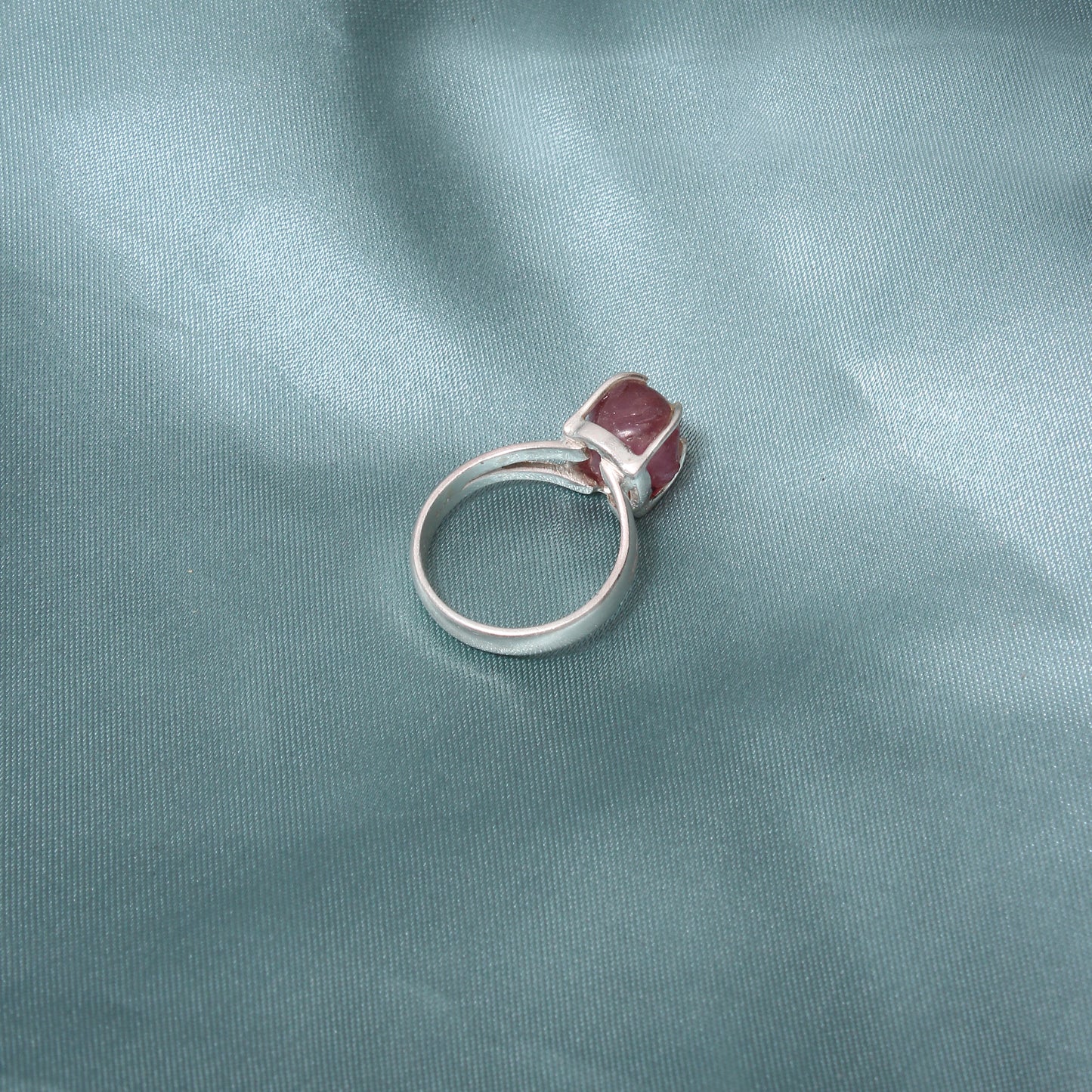 925 Sterling Silver Natural Ruby Raw Gemstone Ring – July Birthstone for Passion, Love & Vitality