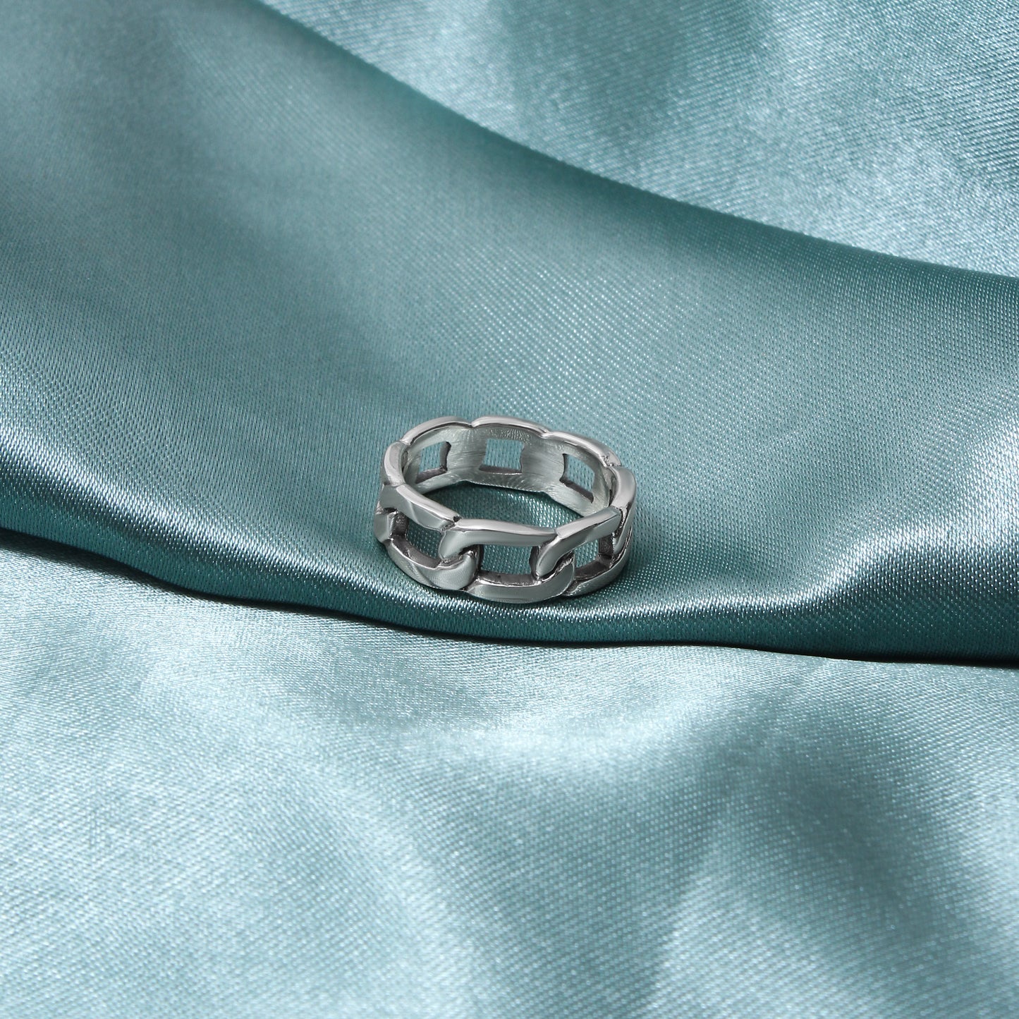 925 Sterling Silver Chain Link Ring – Bold, Stylish & Timeless Design