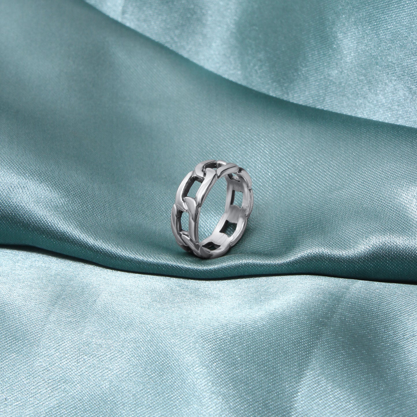 925 Sterling Silver Chain Link Ring – Bold, Stylish & Timeless Design