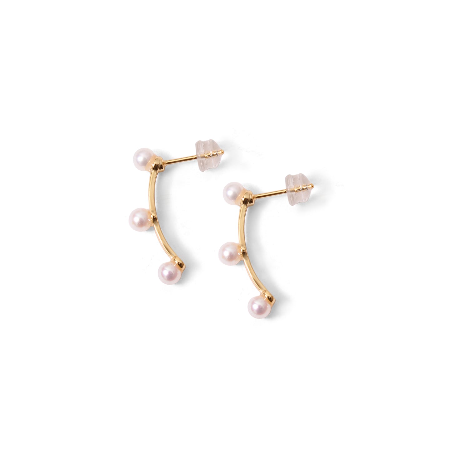 Elevate Your Style – Natural Pearl Linear Bar Earrings in 925 Sterling Silver with Gold Plating