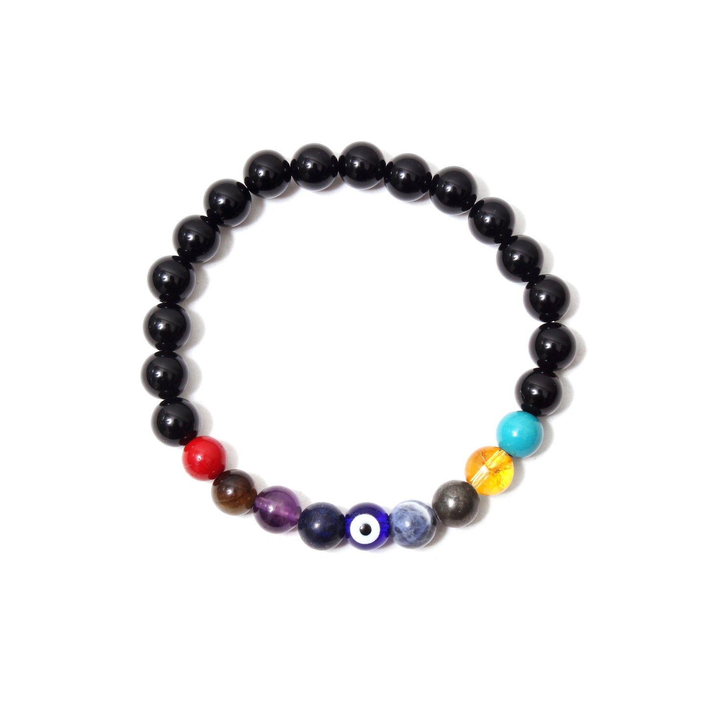 9 Chakra Healing Stretchable Gemstone Bracelet - Protection, Energy Balance & Vitality Booster