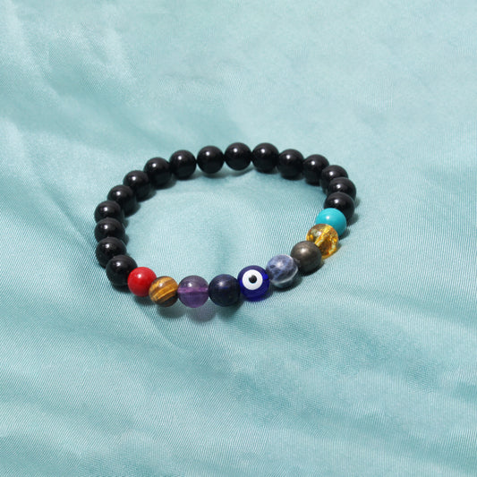 9 Chakra Healing Stretchable Gemstone Bracelet - Protection, Energy Balance & Vitality Booster