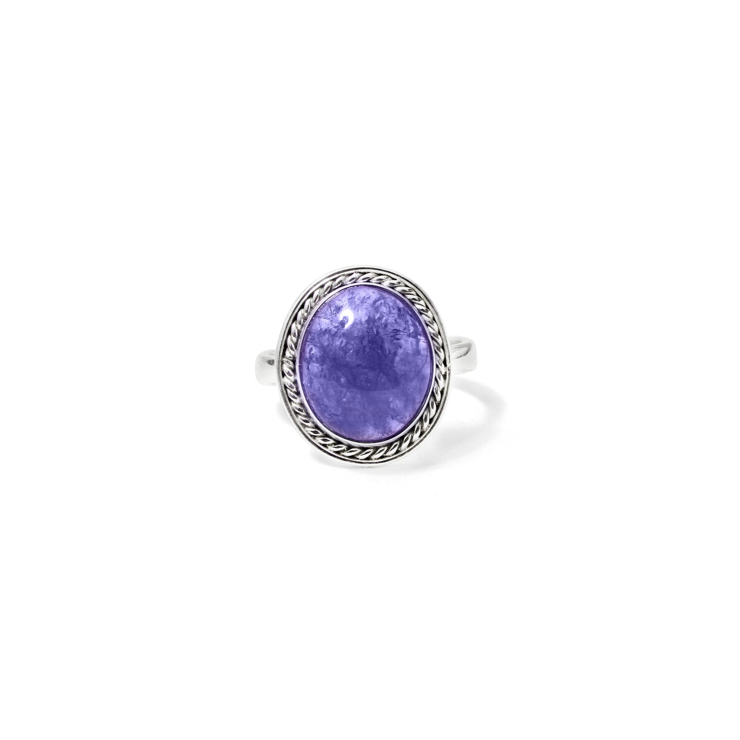 925 Sterling Silver Natural Tanzanite Oval Ring – Elegant Purple Gemstone Statement Ring