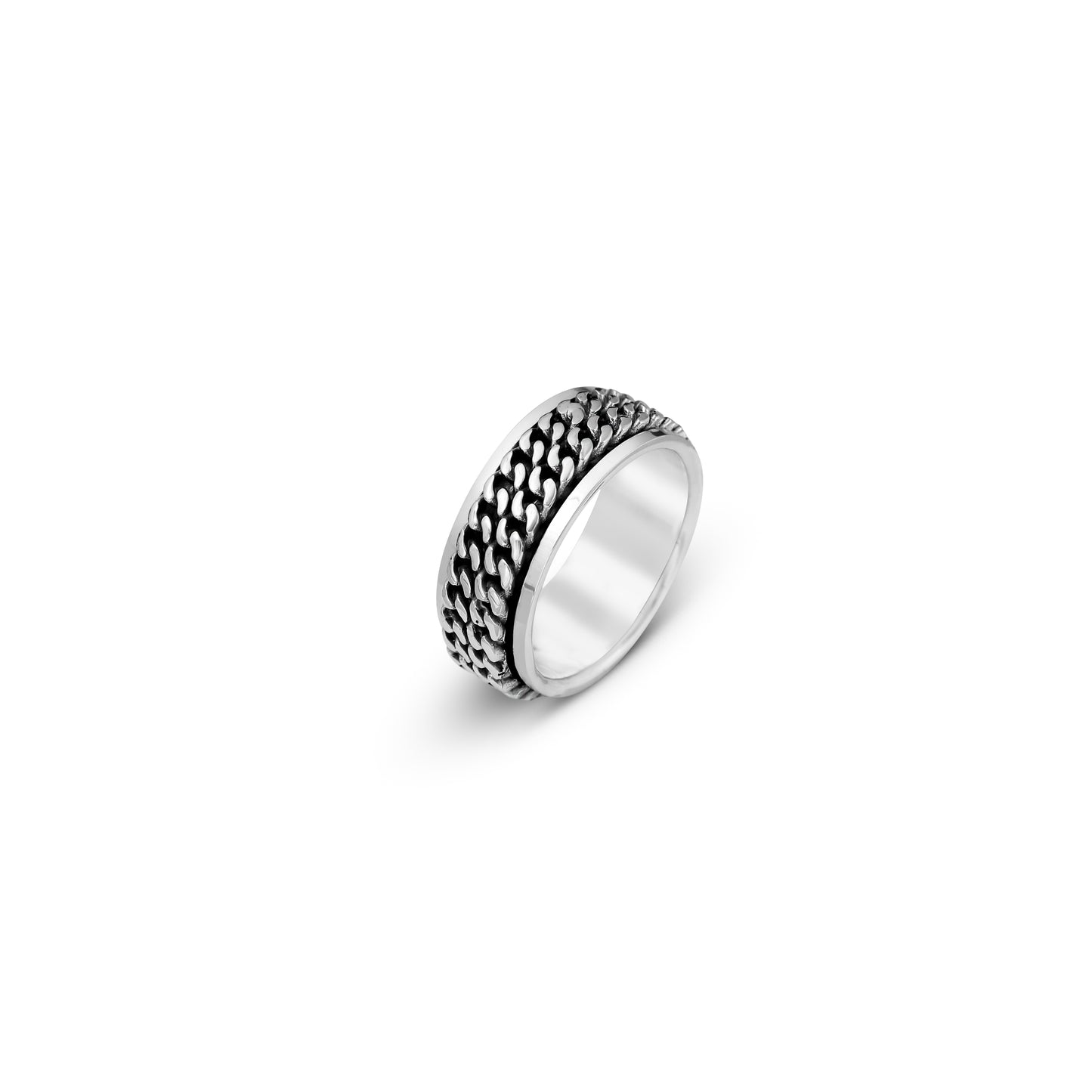 925 Sterling Silver Braided Spinner Ring