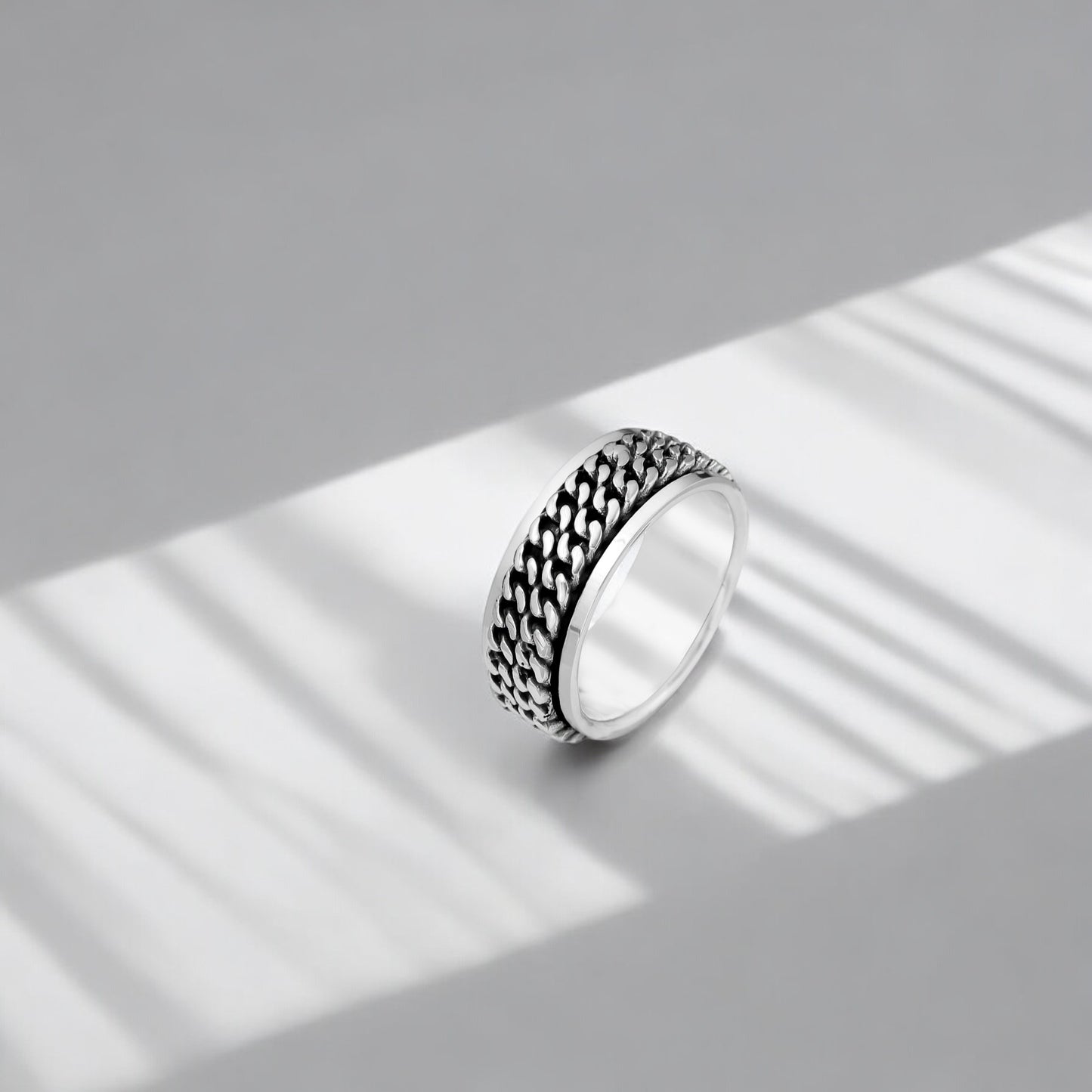 925 Sterling Silver Braided Spinner Ring