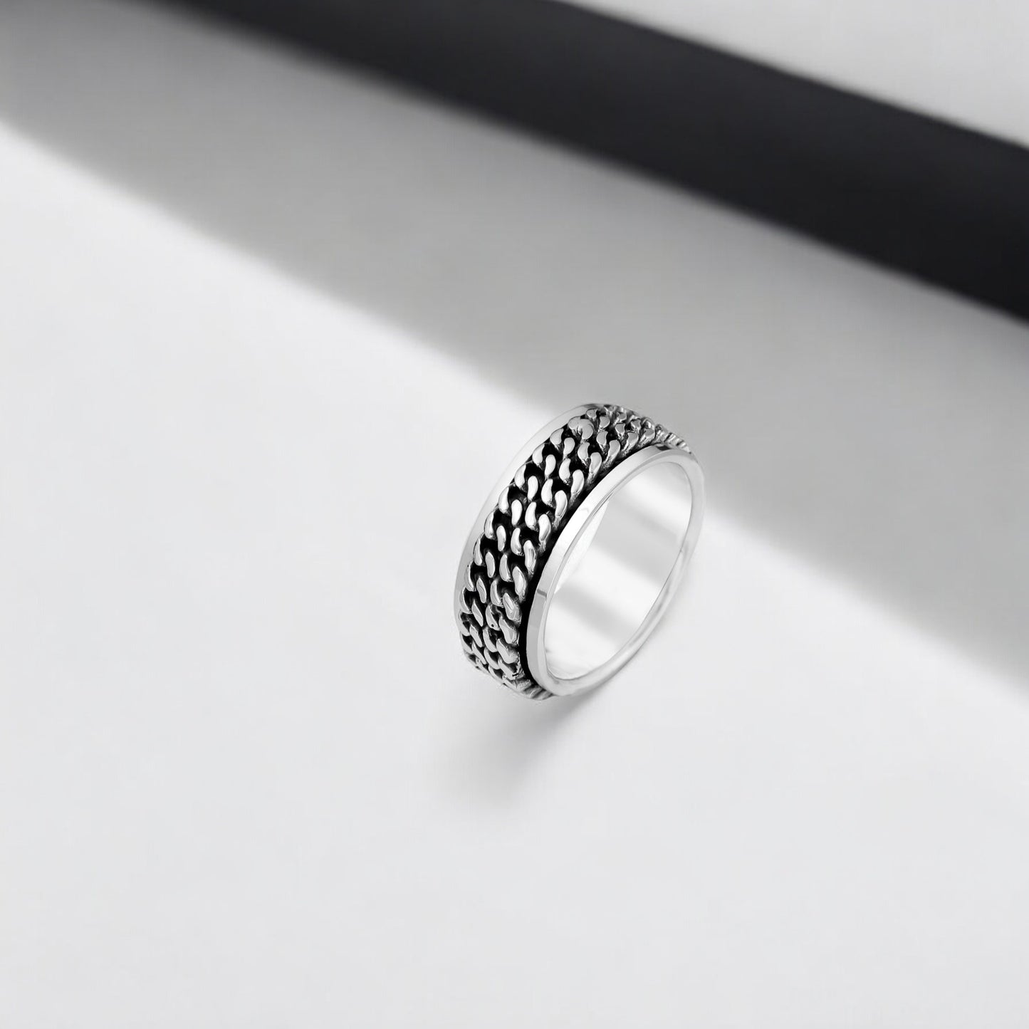 925 Sterling Silver Braided Spinner Ring