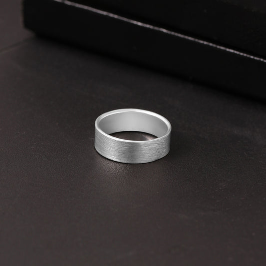 925 Sterling Silver Brushed Matte Band Ring